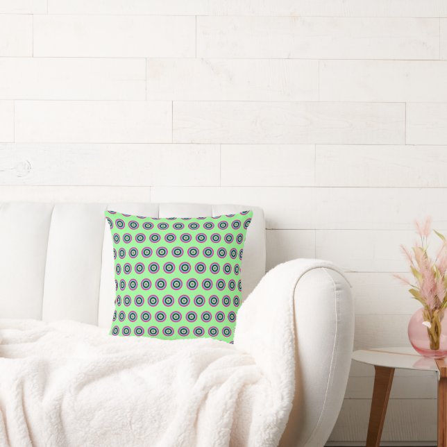 Geometric Circles Pillow – Bold & Pastel Colors (Couch)