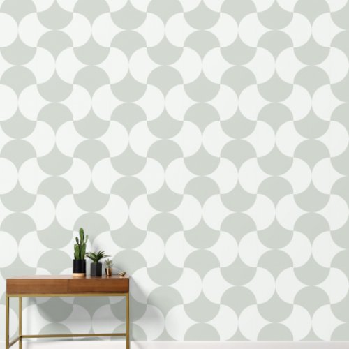 Geometric Circles Sage Green Pattern Wallpaper