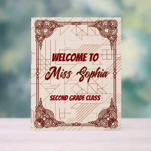 Geometric Circles Teacher Classroom Welcome Sign