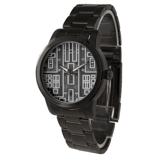 Geometric Circuit Board Watch (Angled)