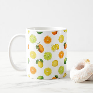 Geometric Citrus Fruit Refreshing Pattern Coffee Mug