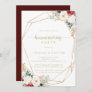 Geometric Classic Gold Floral Housewarming Party  Invitation
