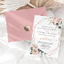 Geometric Classic Pink Floral Front & Back Wedding Invitation