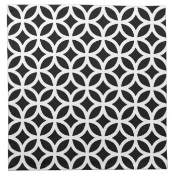 Geometric Cloth Napkin In Black And White by Richard__Stone at Zazzle