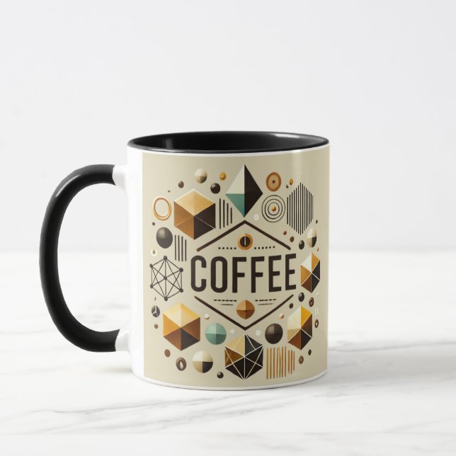 Geometric Coffee Lover  Modern and Stylish Design Mug (Left)