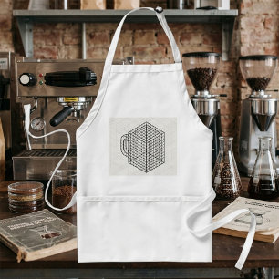 Geometric Coffee Mug Isometric Grid Art  Adult Apron