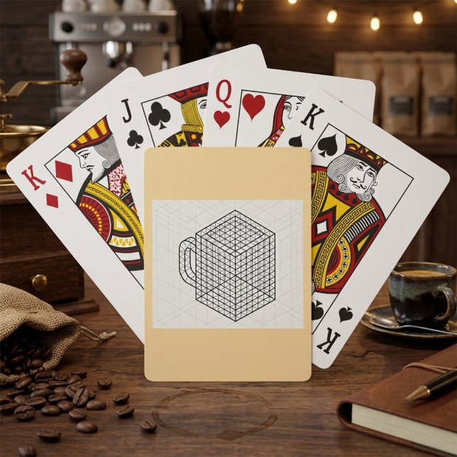 Geometric Coffee Mug Isometric Grid Art  Poker Cards (Creator Uploaded)