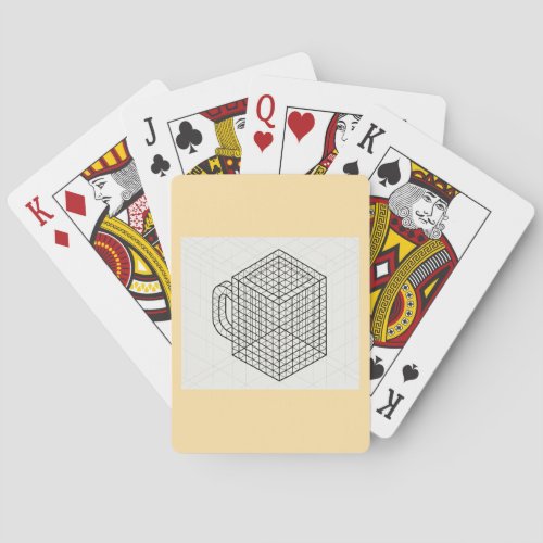 Geometric Coffee Mug Isometric Grid Art  Poker Cards