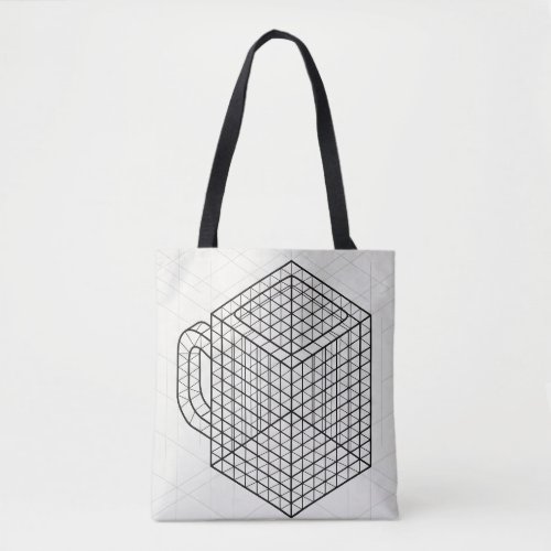 Geometric Coffee Mug Isometric Grid Art  Tote Bag