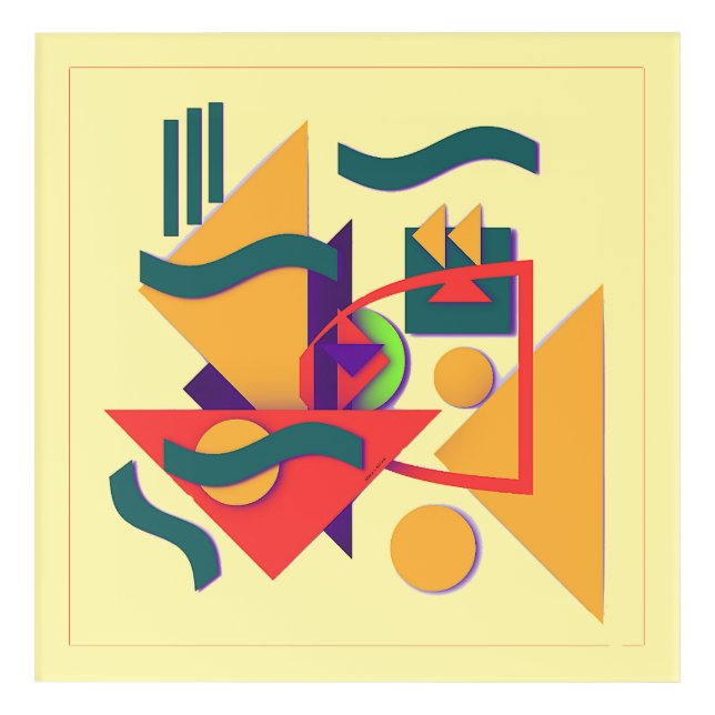 Geometric Collage Acrylic Print (Front)