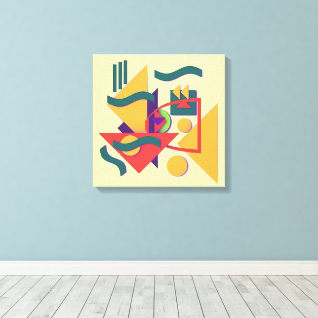 Geometric Collage Canvas Print (Insitu(Wood Floor))