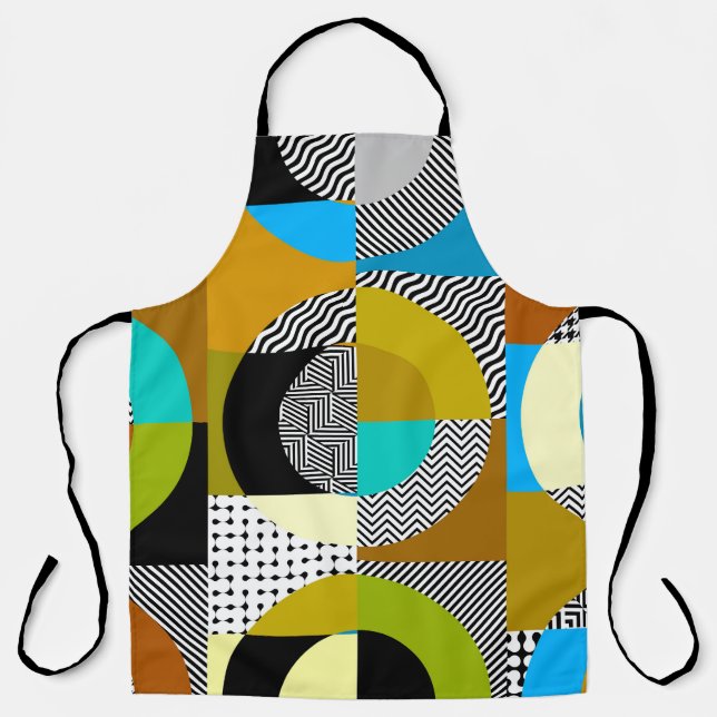 Geometric collage: circles, vintage pattern. apron (Front)