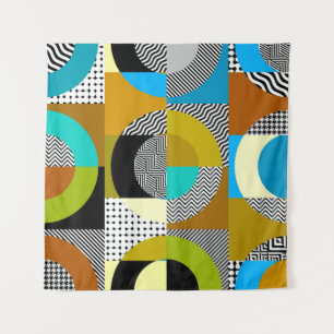 Geometric collage: circles, vintage pattern. tapestry