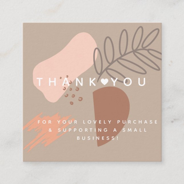 Geometric Collage Thank You Heart Boutique Beauty Square Business Card (Front)