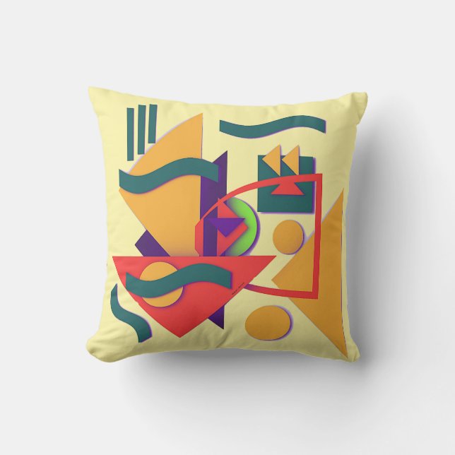 Geometric Collage Throw Pillow (Front)