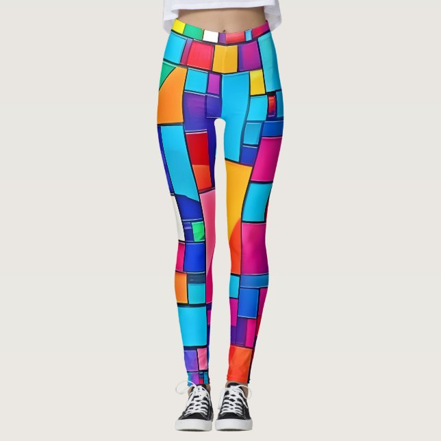Geometric Color Art Leggings (Front)