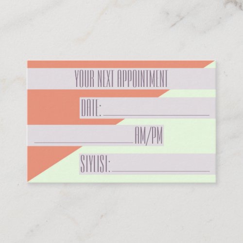 Geometric Color Block Business  Appointment Card