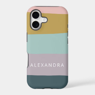 Geometric Color Block Pastel Colors Personalized  iPhone 17 Case
