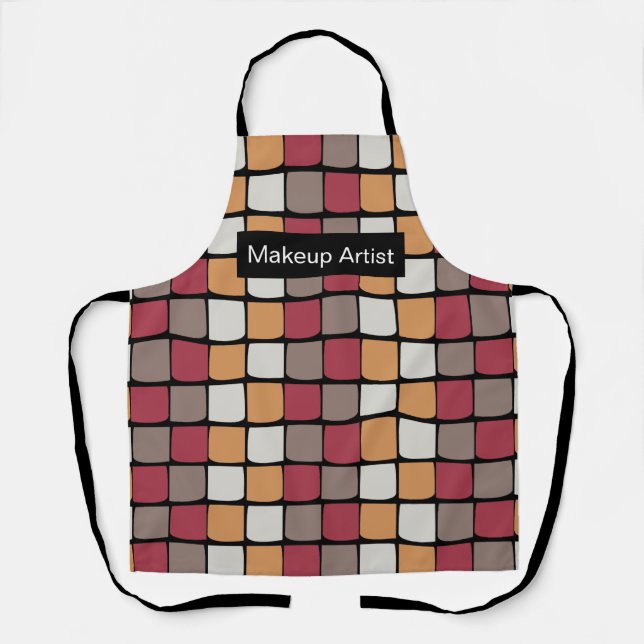 Geometric Color Block Pattern Apron (Front)