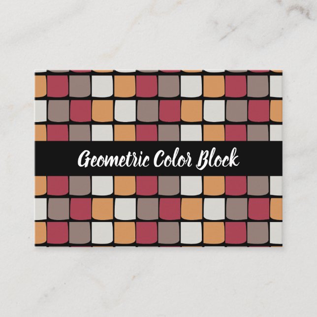 Geometric Color Block Pattern Business Card (Front)