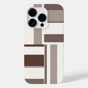 Geometric Color Block Rectangles - Brown and Beige Case-Mate iPhone 14 Pro Case