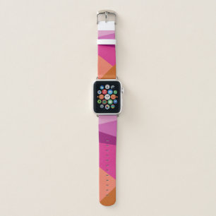 Geometric Color Block Shapes in Purple Magenta Apple Watch Band