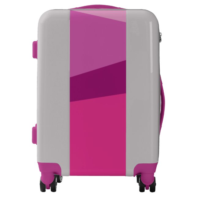Geometric Color Block Shapes in Purple Magenta Luggage (Front)