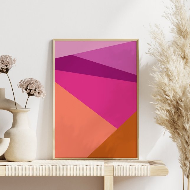 Geometric Color Block Shapes in Purple Magenta Poster (Creator Uploaded)
