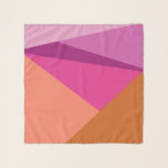 Geometric Color Block Shapes in Purple Magenta Scarf<br><div class="desc">Vibrant and bold geometric color blocking with diagonal lines and triangles in magenta,  purple,  amber,  peach,  and orange,  personalized with your name.</div>