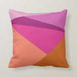 Geometric Color Block Shapes in Purple Magenta Throw Pillow<br><div class="desc">Vibrant and bold geometric color blocking with diagonal lines and triangles in magenta,  purple,  amber,  peach,  and orange,  personalized with your name.</div>