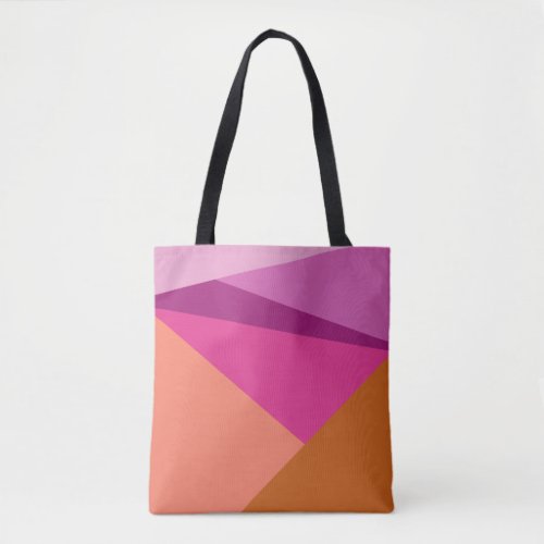 Geometric Color Block Shapes in Purple Magenta Tote Bag