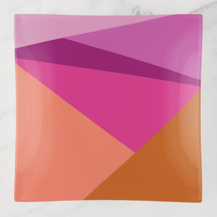 Geometric Color Block Shapes in Purple Magenta Trinket Tray