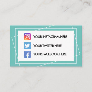 Geometric Color Block Social Media Business Card
