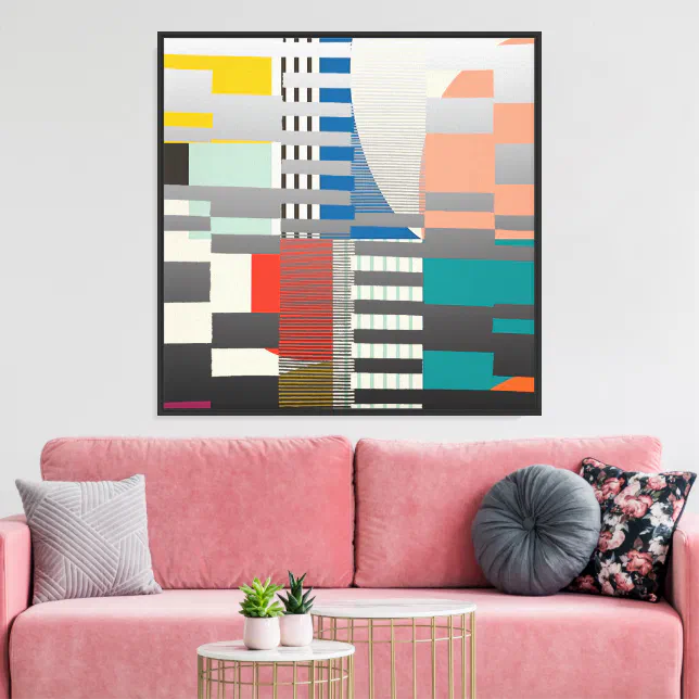 Geometric Color‑Blocked Motif Modern Canvas Print | Zazzle