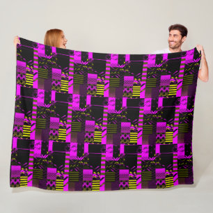 Geometric Color‑Blocked Motif Modern Throw Fleece Blanket