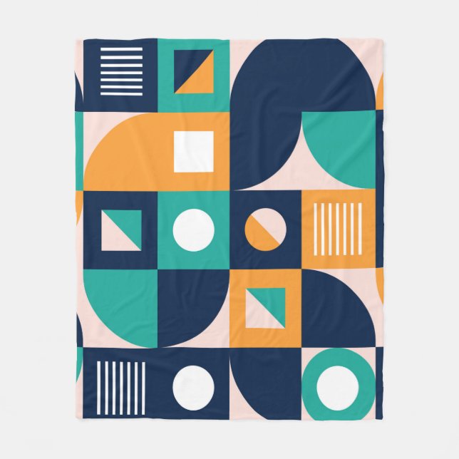 Geometric color composition template with abstract fleece blanket (Front)