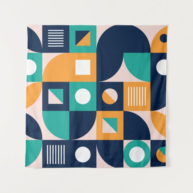 Geometric color composition template with abstract tapestry (Front)