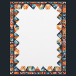 Geometric Color Frame Letterhead<br><div class="desc">A sawtooth edge around a large central space is decorated with colorful painted lines and shapes,  making this letterhead paper bright and interesting.  Perfect for casual correspondence,  artsy newsletters,  and fun invitations.</div>