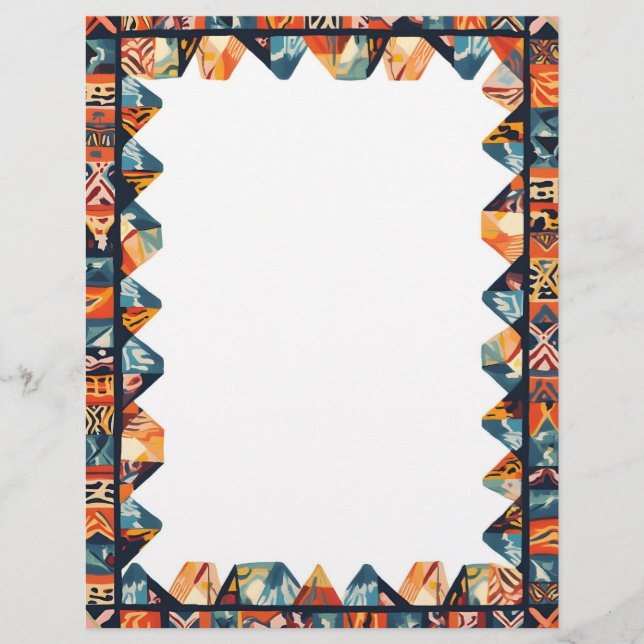 Geometric Color Frame Letterhead (Front)