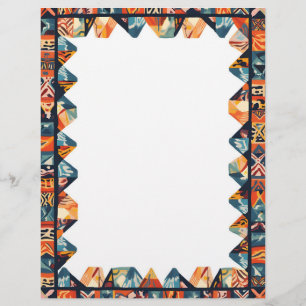 Geometric Color Frame Stationery