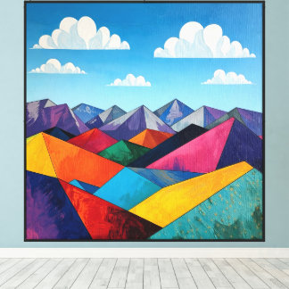 Geometric Color Peaks Canvas Print