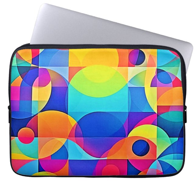 Geometric Color Symphony Laptop Sleeve (Front)