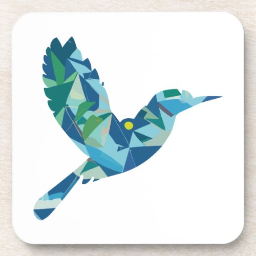 Geometric Colored Bird Beverage Coaster