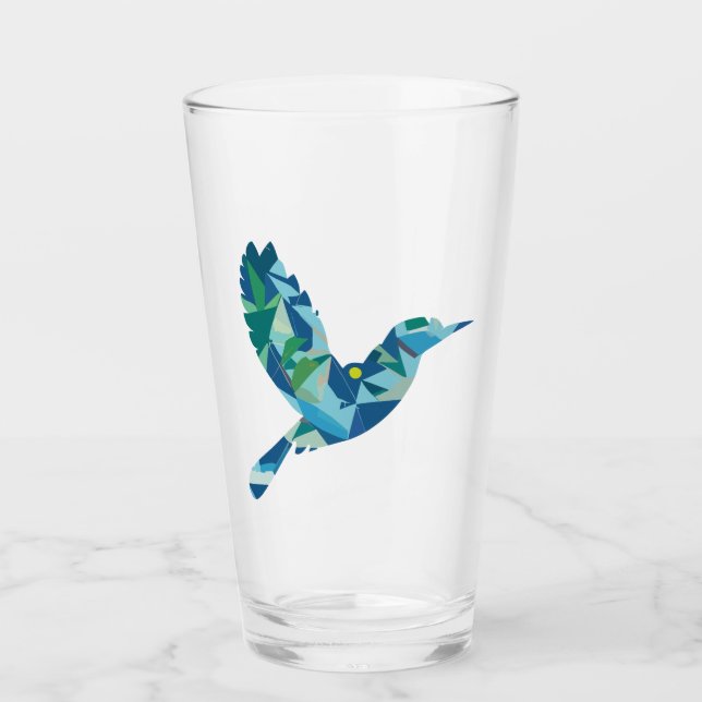Geometric Colored Bird Glass (Front)