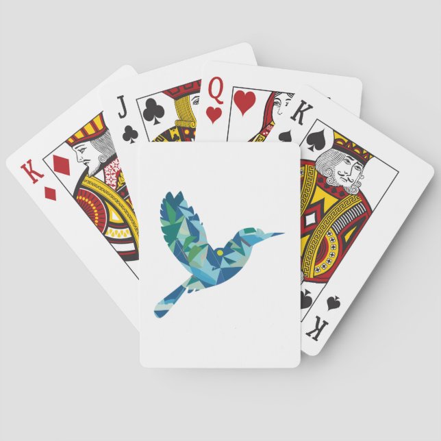 Geometric Colored Bird Poker Cards (Back)