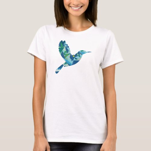 Geometric Colored Bird T_Shirt