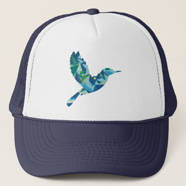Geometric Colored Bird Trucker Hat (Front)