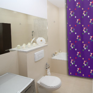 Geometric colored pattern purple Shower Curtain
