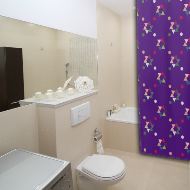 Geometric colored pattern purple Shower Curtain (Creator Uploaded)