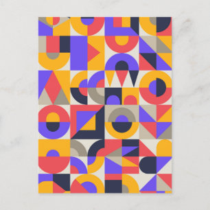 Geometric Colored shapes Holiday Postcard